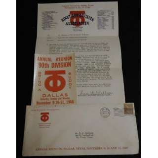 1940 90TH DIVISION Vintage Reunion Letter Decal DALLAS  