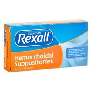  Rexall Hemorrhoidal Suppositories, 12 ct Health 