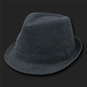   / Charcoal Grey Melton Fedora Hat Hats Size Lg/XL 