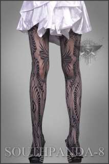 SL026 Black Tattoo Punk Rock Gothic Pants Stockings  