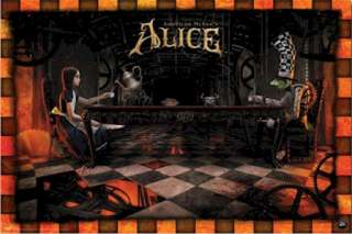 alice in wonderland american mcgee tea party poster