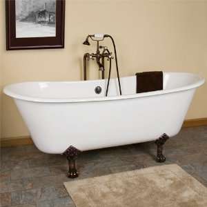  68 Ethan Cast Iron Dual Clawfoot Tub (Brushed Nickel Lion 