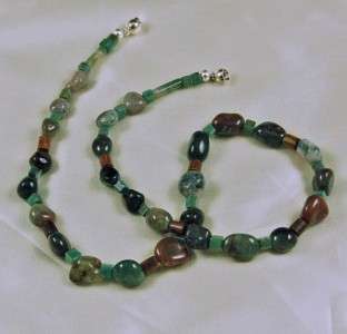 MENS UNISEX JASPER, AFRICAN JADE, MAGNETIC CLASP NECKLACE by The 