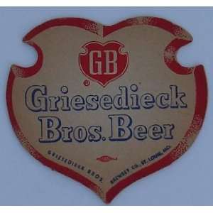  Beer Coaster Griesedieck Bros. 1940`s Sheild Design 3 3 