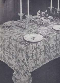 Vintage Crochet PATTERN Shadow Filet Orchid Tablecloth  