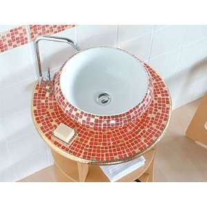   Ceramic Hand Painted Gold Basin   IMPERO ROSSO