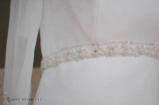 Alfred Angelo R1907 White Chiffon w/ Oversize Sleeves Wedding Dress 