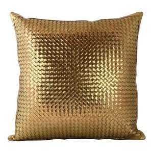    Lance Wovens Bling Antique Gold Leather Pillow