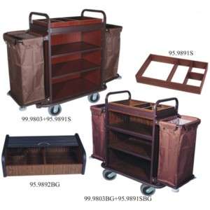 NEW Hotel MAID CART Housekeeping in Walnut w/ divider  