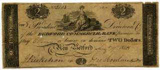 Massachusetts, New Bedford, Bedford Commercial Bank, $2, Aug 7, 1820 