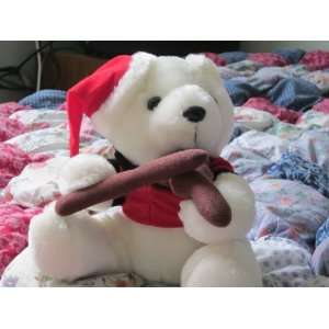  White Christmas Teddy Bear Holding Violin Toys & Games