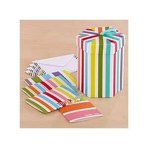  Stripe Boxed Note Cards, Set of 20 