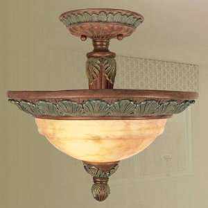 Livex 8258 17 Salerno 2 Light Semi Flush in Crackled Bronze with Vinta