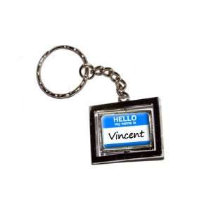  Hello My Name Is Vincent   New Keychain Ring Automotive