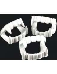 12 White Vampire Fangs, Plastic Teeth, Costume Accessory Party Favors