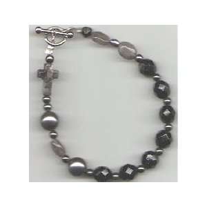  Anglican Rosary Bracelet with Black Agate, Labradorite 
