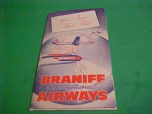 CA1956 AIRLINES FLIGHT TRAVEL FOLDER PACKET LOT BRANIFF INTERNATIONAL 