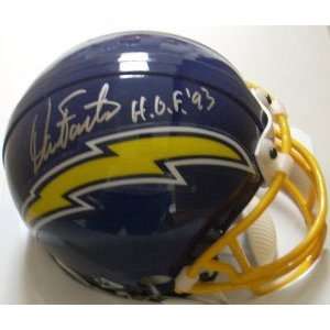  Dan Fouts Signed Chargers Mini Helmet   HOF 93 Sports 