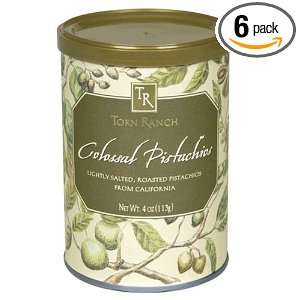 Torn Ranch California Colossal Pistachios, 4 Ounce Canister (Pack of 6 