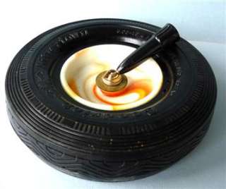   , Rubber Tire, Akro Agate Glass, Insert, Ink Pen Holder  