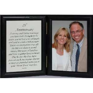  5x7 25th Anniversary Poem Double Hinged BLACK Picture 