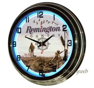 Retro Nostalgic 17 Blue Neon Remington Country Fire Arms Sign Wall 