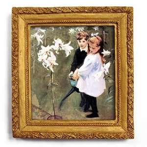  Garden Study of Vickers Children   Gold Frame Magnet with 