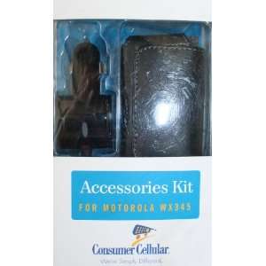  Consumer Cellular Accessories Kit for Motorola WX345 Cell 