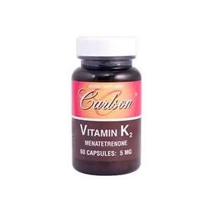  Carlson Labs Vitamin K2, Menatetrenone, 5 mg 60 Capsules 