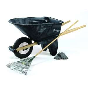  Rubbermaid HDPE Wheelbarrow, Black, 200 lbs Load Capacity 