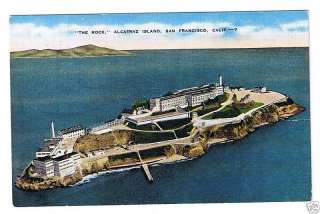 The Rock, Alcatraz Island San Francisco Postcard 1940s  