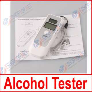 Digital Alcohol Breath Breathalyzer Tester Analyzer LCD WHITE NEW FREE 