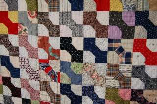 Vintage Bow Ties Hand Stitched Antique Quilt ~GREAT 19th Century 