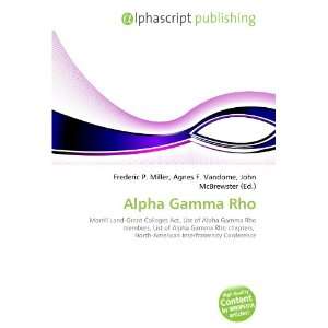  Alpha Gamma Rho (9786134098076) Books