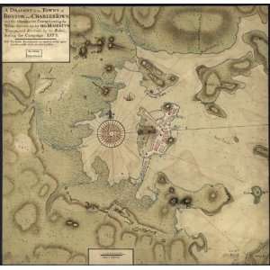  1775 English War map of Boston and Charles Town