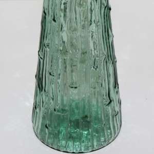 22 high VTG Empoli Italian Green Bamboo Bark Glass Decanter Mid 