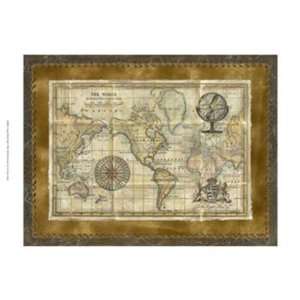  Antique World Map Finest LAMINATED Print Vision studio 