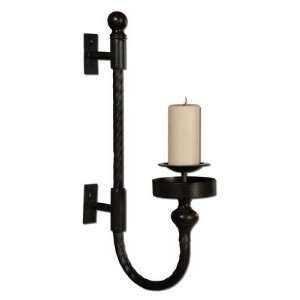  Uttermost 19476 Garvin Twist Sconce in Aged Black with 