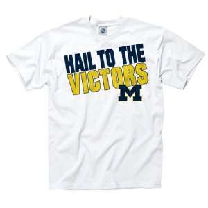  Michigan Wolverines White Slogan T Shirt Sports 