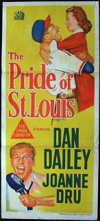 PRIDE OF ST LOUIS 1952 Baseball daybill Movie poster  