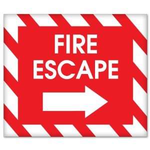 FIRE ESCAPE exit sign sticker 6 x 5