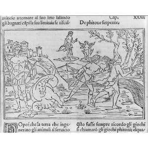   Apollo after having killed the python,Mythology,Book