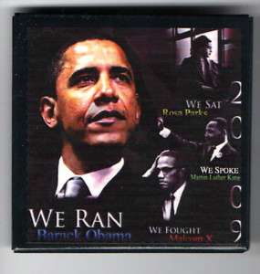 OBAMA pin 2009 INAUGURAL Rosa Parks MALCOLM X Dr. KING  