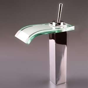   Contemporary Single Handle Chrome Waterfall Bathroom Vanity Faucet