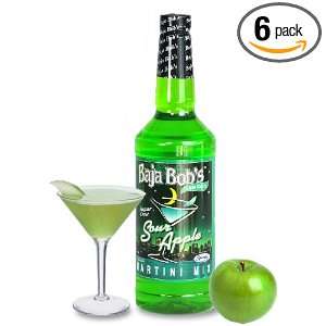 Baja Bobs Sugar Free Martini Mix, Sour Apple, 32 Ounce Bottles (Pack 