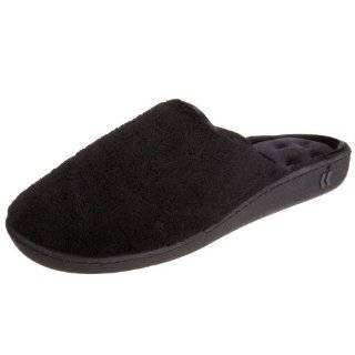 ISOTONER Womens PillowStep Microterry Clog Slipper, Black, 9 1/2   10 