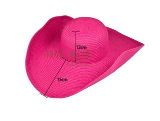   Ladies Wide Large Brim Summer Beach Sun Hat Straw Derby Cap  