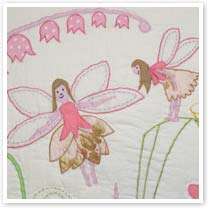Girls Pink Red Cotton Fairy Patchwork Quilt Bedspread  