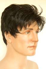 Classic Short Slightly Wavy Style Grey Brunette Mens Wig Available in 