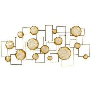  Capiz Circles and Rectangles 44 1/2 Wide Wall Décor 
